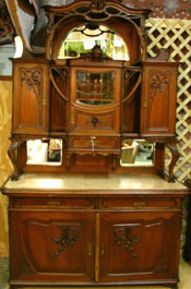 1800s French Carved Art Nouveau Cupboard