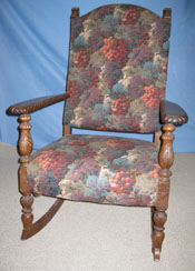 Fantastic Antique Romweber Rocker, Floral Pattern Original